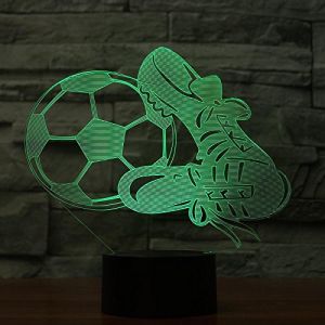 FISSEN 3D le foot et chaussures LED Lampe d'illusion Optique Lumi&egrave;re de Nuit avec C&acirc;ble USB et 7 Couleurs D&eacute;coration pour Enfant Chambre Chevet Table de B&eacute;b&eacute; Enfant Cadeau De No&euml;l F&ecirc;te Anniversaire (VFDJKNBGS, neuf)