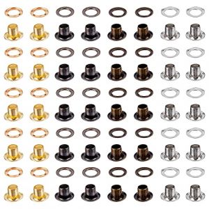 GORGECRAFT 200 Ensembles 4 Couleurs Oeillets et Oeillets 3MM Trou Auto-Dos Oeillet Mini Crop A Dile Oeillets avec Rondelles pour Papier Artisanat Noyaux de Perles Vêtements Cuir Toile (GORGECRAFT FR, neuf)