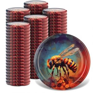 KADAX Lot de 100 couvercles &agrave; visser - Lot de 100 couvercles &agrave; visser - En m&eacute;tal - Avec 6 dents d'encliquetage - Id&eacute;aux comme couvercle de rechange pour bo&icirc;tes de conserve et pots de conserve (KADAX, neuf)