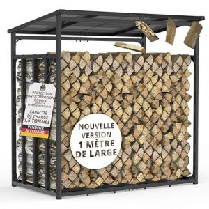 &Eacute;tag&egrave;re &agrave; bois de chemin&eacute;e en m&eacute;tal ext&eacute;rieur 185 x 105 x 185 cm I galvanis&eacute;e I Anthracite I Section 4 x 4 cm I Charge maximale 3,5 t I Avec toit I abri b&ucirc;che I pour bois de chauffage I Range buche (LAWA Living and Lifstyle (Prix TVA incluse), neuf)