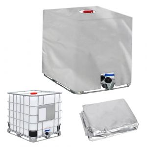 KYSUN Bache de Réservoir d'eau Couvercle, Anti-UV Anti-Poussière Bache de Housse Protection, Bache pour Cuve 1000L IBC, Bouchon Cuve a Eau Bâche, Housse Cuve Bache Cuve 116 x 100 x 120 cm, Argenté (guizenew, neuf)