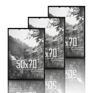VUVUZULA Lot de 3 cadres photo 50x70 cm en bois MDF - Noir - Cadres pour photos - Cadres pour posters (SAILR, neuf)