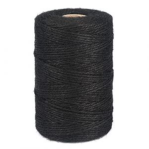 KINGLAKE 2mm Corde Jute, 200M Ficelle en Jute Noir, Corde de Chanvre, Ficelle Chanvre Naturel pour Jardinage, DIY, Cadeau Forfait, D&eacute;cor (JH Gardening, neuf)