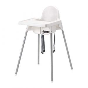 IKEA Chaise haute ANTILOP, Blanc, Charge maximale 15 kg, portable, pliable, pour enfant, de 6 mois à 3 ans (Minsor, neuf)