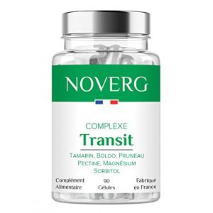 Transit Intestinal | Laxatif Rapide | Constipation Chronique ou Occasionnelle | Tamarin, Boldo, Pruneau, Pectine, Magnésium, Sorbitol | 100% Végan & Naturel | Fabriqué en France | 90 Gélules (NOVERG, neuf)