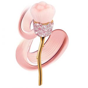 Blueshyhall Bling Pinceaux Maquillages Fleurs avec Strass, Makeup Brushes pour Blush Creme/Fond de Tein/Poudre/Paupière, Petit Pinceaux Maquillages Fluffy de Voyage avec Support (Rose) (Blueshyhall, neuf)