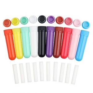 Inhalateur d'Huiles Essentielles 30 Pcs Tube d'Inhalation avec Mèches 10 Couleurs Tubes Vides en Plastique Tubes d'Huile Essentielle Tubes d'Inhalateur Nasal Réutilisables pour l'aromathérapie (YAYIKJ, neuf)