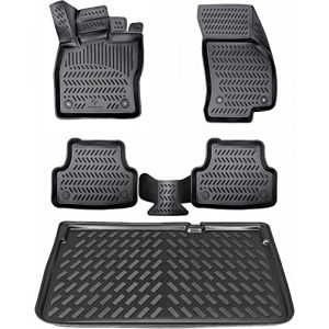 ELMASLINE Lot de tapis en caoutchouc 3D et bac de coffre pour Renault Captur 2 (2020-2025) | Fond de chargement supérieur | Accessoires de tapis de sol pour coffre (herneland, neuf)
