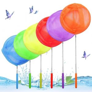 Xmart 6 Pieces Filet Papillon Ajustable Filet Papillon TéLescopique 36-83,5 cm Epuisette Peche pour Enfant Convient pour Attraper des Papillons des Petits Poissons et des Crevettes (MEIZHEN, neuf)