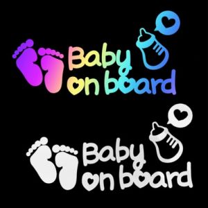 2 pièces Autocollant Bébé à Bord Voiture, Durable Autocollant Bebe a Bord Voiture, Vinyle Bebe a Bord (HLWA RETAILS LTD UKSTORE, neuf)