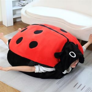TOPLITHE Oreiller Coccinelle Portable, Mignon Coccinelle Animaux en Peluche Coussin De Costume Cadeaux en Peluche for Enfants Adultes Habiller Chambre Salon(100CM/39IN) (KHEPRIECOM, neuf)