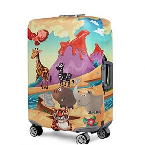 YianBestja Elastique Housse De Valise Luggage Cover, Protection De Valise Housse Bagage Voyager Protecteur Couverture pour 18-32 Pouce Valise (Animal World, L (25-26 inch Luggage Case)) (BestjaChu, neuf)