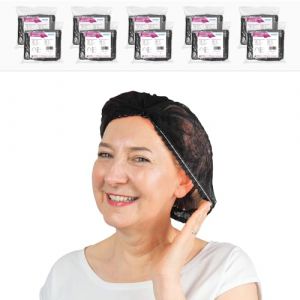 ARNOMED® Charlotte Cheveux Jetable 52 cm Noir [1000 PIÈCES] - Filet Cheveux Plastique pour OP, Cuisine & Hygiène - Bonnet à Usage Unique - Charlotte Alimentaire de Protection des Cheveux en Tissu (medika69, neuf)