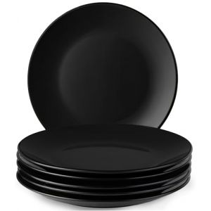 MIAMIO - Ensemble d'assiettes 6 en c&eacute;ramique gr&egrave;s pour la table - Collection Le Papillon (Noir, 26 cm) (Blochergroup FR, neuf)