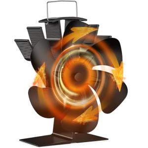Dancial Ventilateur Poele &agrave; Bois,Ventilateur Aliment&eacute; &agrave; la Chaleur,6 Pales pour Chemin&eacute;e Tuyau/Po&ecirc;le &agrave; Granul&eacute;s/Gaz/B&ucirc;che/Pellet (CHEHOBEEIJF SHOP, neuf)