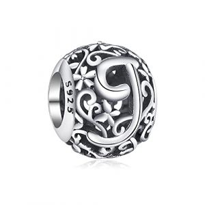 Annmors Charms et Breloques Femme Lettre J en Argent 925 pour Bracelet (Annmors Official Jewelry, neuf)