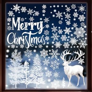 LOMIMOS 233 PCS Autocollant No&euml;l Stickers Fen&ecirc;tre, 9 Feuilles Flocon de Neige Autocollant R&eacute;utilisable Stickers D&eacute;coration Renne Sapin de No&euml;l pour Vitre Porte fen&ecirc;tre Interieur (LOMIMOS-UK, neuf)