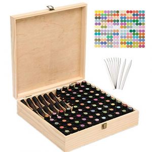 JasCherry Boite Rangement Huiles Essentielles (85 Bouteilles), Boîte en Bois pour Organisateur d'huile Essentielle pour Huile Parfumée et Accessoires (IdealForYouStoreDirect, neuf)
