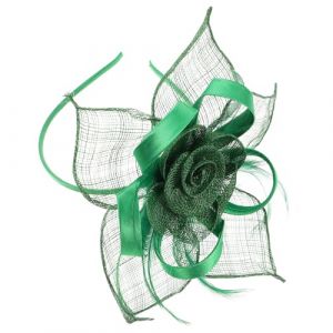GANAZONO Bandeau Bibi Vintage en Maille Verte Plumage R&eacute;tro Mini-Chapeau Boh&egrave;me pour Tea Party Mariage ou Carnaval Accessoire de Coiffure &Eacute;l&eacute;gant pour Femme (JUNEE, neuf)