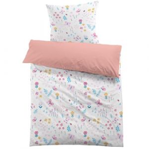 MUSOLEI Housse de Couette 140x200 Enfant Fille Parure de Lit 90x190 Enfant Fille 1 Personne Fleurs Fleurie Rose 3D Imprimé avec Taie d'oreiller 65x 65 Cadeau Fête (KIDS BEDROOM, neuf)