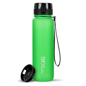 720°DGREE Gourde 1l “uberBottle“ +Tamis à Fruit, softTouch - Sans BPA, Anti-fuite - Bouteille d'Eau, Water Bottle idéale pour Sport, Randonnée, Gym, Camping, Université, Voyage, Travail, Yoga, Enfant (Kaave, neuf)