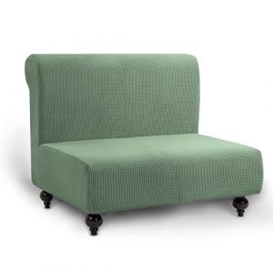 TIANSHU Housse Clic Clac Extensible, Housse de Canapé Clic Clac 2 Places Ajustable élastique Jacquard Canapé-lit Housse Protection(2 Places, Vert Olive) (TIANSHU FR (Trademark registration No 018062900), neuf)