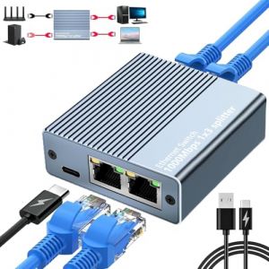 Switch Ethernet 1 à 3 1000Mbps, Switch RJ45 Multiprise RJ45 Network LAN Switch Network Splitter Switch Ethernet Compatible avec Ordinateur Routeur Décodeur Téléviseur, Routeurs, Décodeurs (Yi-Xing, neuf)