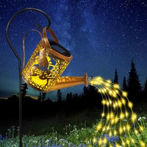 Comius Sharp Arrosoir Solaire avec Guirlandes Lumineuses et Bâton de Berger, LED Lanterne Solaire Exterieur Jardin, Étanche Lampes Solaires Extérieures pour Jardin Noël Fête Patio Table Décoration (Czoele Trading, neuf)