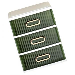 CALLARON Organisateur De Tiroirs De Bureau Multifonction En Plastique Vert Clair, 3 Couches, Grosse Capacit&eacute;, Caisson De Rangement Compact, Pour Maquillage Et Bureau, Pour Salle De Bain Et Chambre (Raindrops On Roof, neuf)