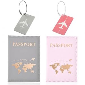 EIHI 2 Pièces protege passeport, Pochette passeport, Porte passeport, Etui passeport, Protection passeport, Pochette passeport voyage, Porte passeport voyage, Avec carte d'embarquement (EIHI, neuf)