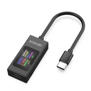 YEREADW Testeur USB C Meter de Tension, 4-30V 0-6.5A, Type C Tester Electrique Compteur de Courant Multimètre Numérique Voltmètre Ampèremètre Capacité Alimentation Chargeur Détecteur (YEREADW, neuf)