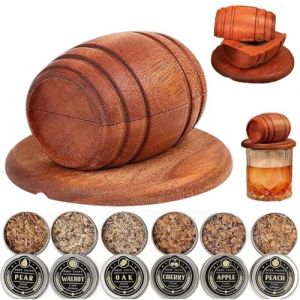 Kit de Fumage en Tonneau de Bois, Fumoir &agrave; Whisky et Cocktails, Kit de Fumage &agrave; L'ancienne, Infuseur de Fumoir, Cadeau de Bar &agrave; Domicile Parfait pour Hommes, Cr&eacute;ez Une Exp&eacute;rience de Boisson Unique (XiaoLaoHuGouZhiHe, neuf)
