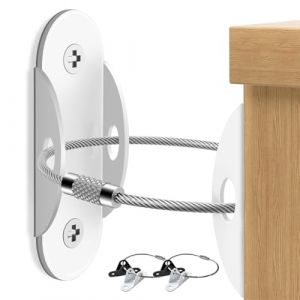 THQAE 6 Pcs Sangles de S&eacute;curit&eacute; de Meubles, Sangle Anti-Basculement de Meuble en M&eacute;tal, Lourd devoir S&eacute;curit&eacute; Ancrages Muraux, pour Protection des B&eacute;b&eacute;s Animaux, pour Cabinet, Dresser, Bookshelf (ProTechika O&Uuml;, neuf)