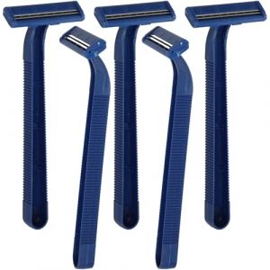 Housoutil Rasoir Manuel Jetable pour Hommes et Femmes Lot de 24 Pi&egrave;ces Lame en Acier Inoxydable Couleur Bleu Fonc&eacute; Rasoir Corporel Multifonction pour Rasage &Eacute;pilation et Taille pour (Entertainment First, neuf)