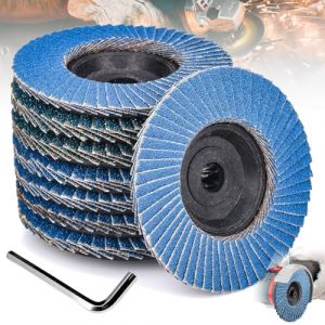 Weploda 8 Pièces Disques Abrasifs à Lamelles, Disque Meuleuse 75mm, Disque Meuleuse Grain 40/60/80/120, Disque a Lamelles Disque Abrasif, Pour Meuleuses D'Angle Disque Lamelles 3 In, Bleu (Avec Clé) (Weploda, neuf)