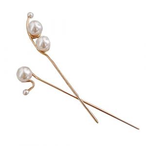 PACKOVE Cheveux en Perles Lot de 2 Épingles à Cheveux Métalliques Accessoires Élégants pour Mariage Décoration de Coiffure (Spring TU, neuf)