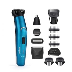 Babyliss Kit de toilettage 12 en 1 en acier japonais pour homme avec tondeuse pour le nez, la t&ecirc;te et le corps 100% &eacute;tanche (Elephants Box, neuf)