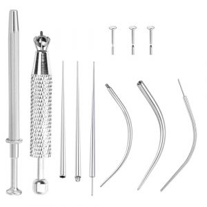 Lot de 8 outils de per&ccedil;age coniques en acier inoxydable &agrave; dos plat avec pince &agrave; boule conique et ouvre-boule, outil d'aide au changement de piercing du nez, du nombril, de la l&egrave;vre (luoheshinuomaixinxikejiyouxiangongsi, neuf)