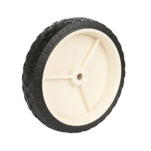 DOMINO Roue de tondeuse à gazon 200 mm 50 kg | Roue universelle pour tondeuse à gazon manuelle | Roue en plastique avec pneu en caoutchouc | Crème (DOMINO-TRADE, neuf)