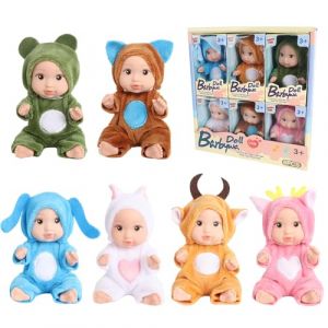 Fiotha Poupee Bebe Reborn, Lot de 8 Mini Poupées Reborn, 11cm Mini Poupee, Poupee Reborn, Mini Poupées Reborn, avec des Vêtement d'animaux Poupée Bébé, Cadeau approprié pour Les Enfants (DongGuanShi ChaoDaShangMao YouXianGongSi, neuf)