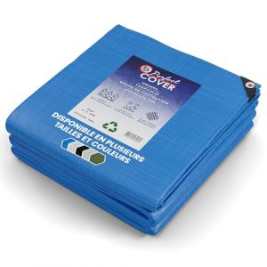 Bache de Protection Exterieur en Polyéthylène 80g/m² Bache pour Serre Imperméable et Résistante Revêtue des Deux côtés avec Oeillets en Aluminium Couverture Étanche pour Jardin, (Bleu, 6x8m) (AVOID, neuf)