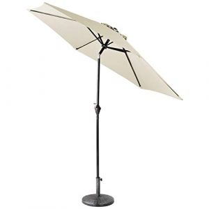 Harrier Parasol Inclinable 300cm de Jardin & Terrasse - Parasols Lumineux LED sur Pied | Parasol Extérieur avec Protection Solaire UV30+ (Parasol Standard, Blanc) (Net World France, neuf)