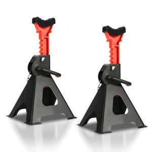 Gimisgu Chandelle de calage 3T Capacit&eacute; de charge r&eacute;glable en hauteur 285-430mm Chandelles de calage pour v&eacute;hicules avec verrouillage Tr&eacute;teaux de soutien Auto B&ouml;ckes pour voiture, caravane (ParkYee, neuf)