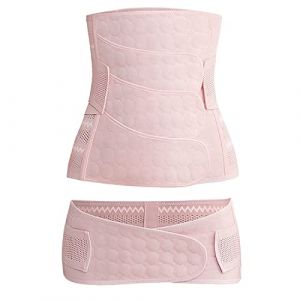 WANYIG Ceinture Ventrale Post-partum 3 en 1 Respirable R&eacute;cup&eacute;ration Ajustable Gaine Post Accouchement Belly Bandit Femmes Ceinture Post Partum pour C&eacute;sarienne/Accouchement normal (Rose, L) (WANYI MAOYI--EU, neuf)