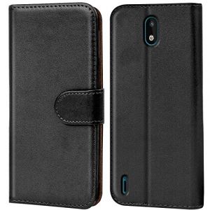 Verco Coque pour Nokia 1.3, Housse Portefeuille pour Nokia 1.3 Etui en Cuir Synth&eacute;tique Fonction Stand Case, Noir (ATS-Discounter, neuf)
