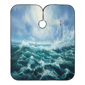 Temp&ecirc;te Dans L'Oc&eacute;an De P&eacute;trole Peignoir Coiffure Anti-Taches Robe De Coiffure Antistatique Blouse Coiffeur Pour Coiffeurs Instituts De Beaut&eacute; Barbiers 140X168Cm (guangzhouhongchenmaoyishanghanggerenduzi, neuf)