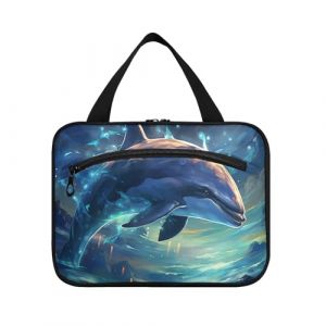 Linnyio Ours Bleu De Dessin Anim&eacute; Trousse de Toilette de Voyage Suspendue Maquillage,Grande Capacit&eacute; Pliable Rangement Sacs de Lavage pour Femmes Filles (Linnyio, neuf)