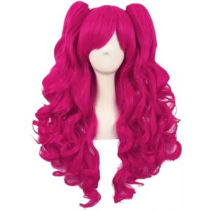 Kolegrial Pinkie Pie Cosplay Perruque Femme Rosa Double Queue de Cheval Clip Perruque Déguisement Licorne Pinkie Pie Halloween Carnaval Fête Anniversaire Mascarade Costume Accessoires Anime Show Wig (shenzhenshixiningkeji, neuf)
