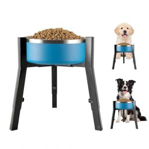 Gamelle Surelevee pour Chien: Support Gamelle Chien Surelevee en M&eacute;tal, Porte Gamelles Chiens Sur&eacute;lev&eacute;e Ajustable en Hauteur pour Petits, Moyens et Grands Chiens, Hauteur et Largeur R&eacute;glables, Noir (TRUST AND BU, neuf)