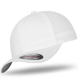 Flexfit Original Casquette Baseball Casquette de Baseball Cap Wooly Peign&eacute; Im Bundle avec UD T&ecirc;te de Mort Bandana dans Beaucoup de Couleurs - Blanc, XS/S (53-56 cm) (urbandreamz, neuf)